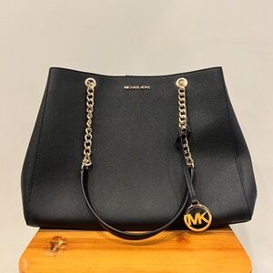 Michael Kors Susannah Black Leather Tote